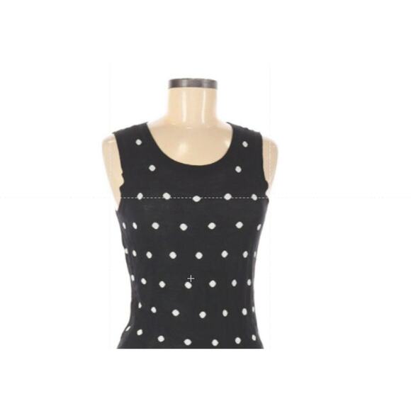 Halogen Pullover Sleeveless Sweater Scoop Neck Black Polka Dot Print Medium NEW - Picture 3 of 3